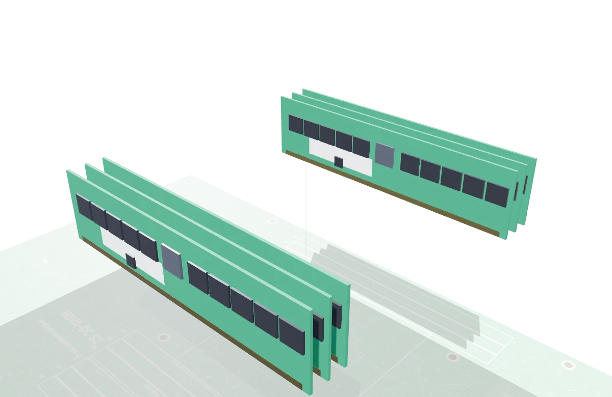 DDR5 memory modules isolated