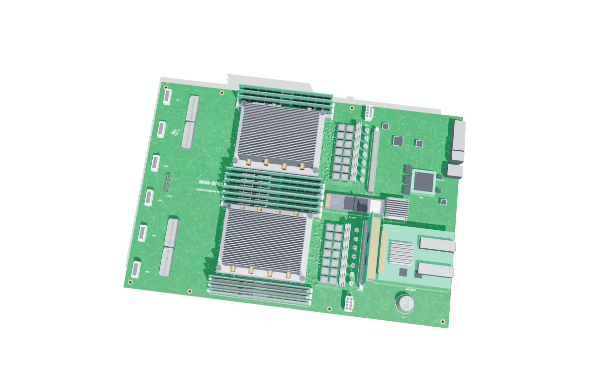 Top view of the NOVA-DC S2 board